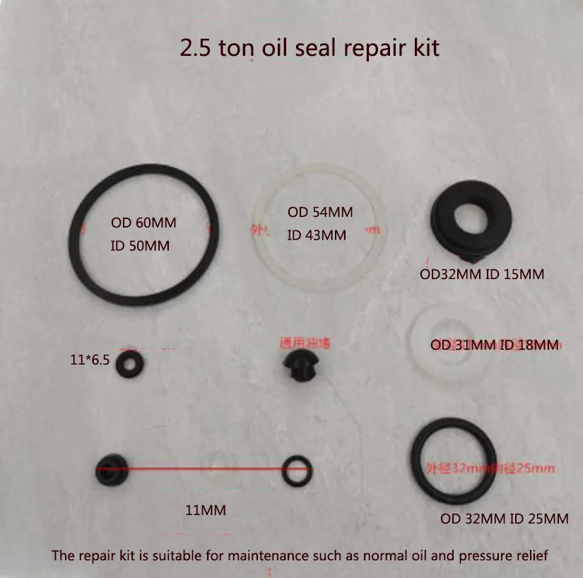 Car Repair Tool Jack Accessories Horizontal 2.5 Ton Jack Seal Kit 