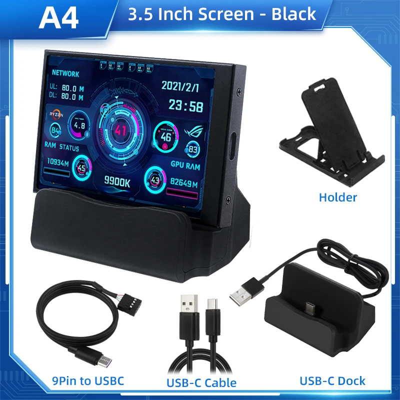 TURZX 3.5 / 5 インチ IPS USB セカンダリスクリーンコンピュータ CPU