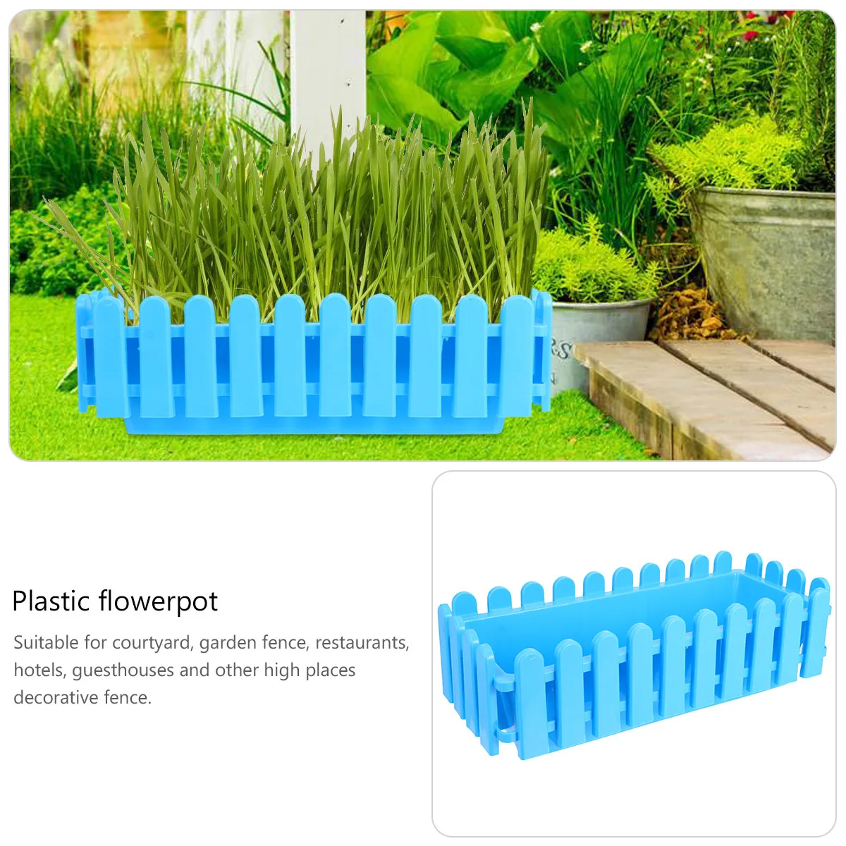 Modern Rectangular Flower Pot Plastic Fence Planter for Gardens Restaurants Guesthouses Greenery Display Outdoor Indoor Use
