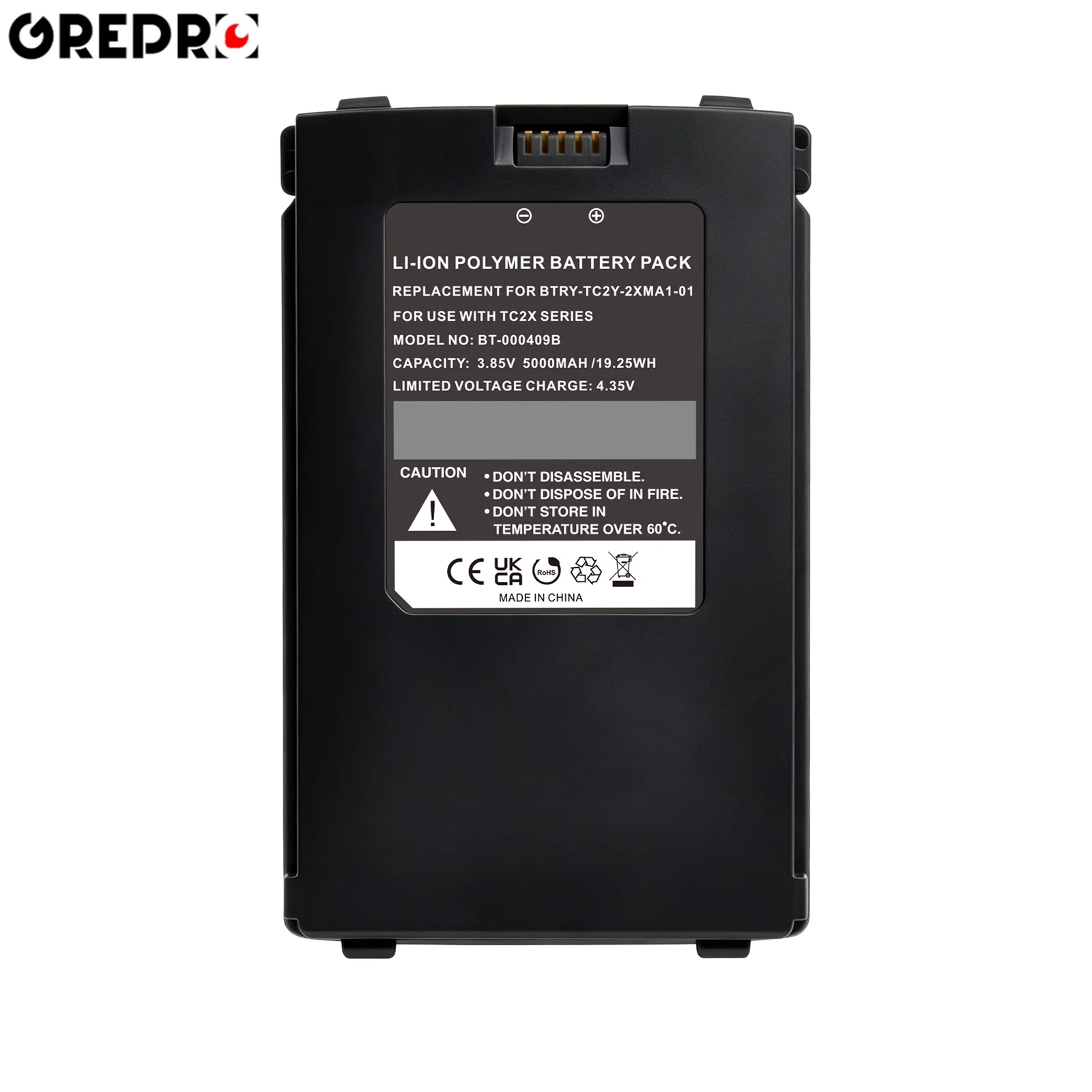 Grepro 5000mAh Replacement Battery for Zebra TC21 TC26 TC2X Series BT-000409B BTY-TC2Y-2XMA1-01 PDA Barcode Scanner