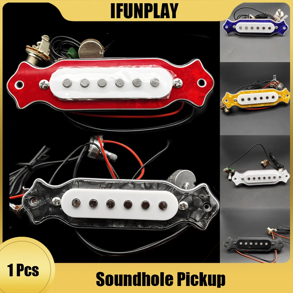 Sound Hole Magnetic Acoustic Guitar Pickup 500K Control Line Sound Hole Pickup 1Tone1Volume for Cigar Box 6 String