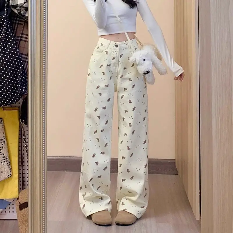 

Wide Leg Women's Jeans Spring 2026 New Style Thirteen Rows Popular Phoenix Straight Leg Pants High Waist Jeans Casual