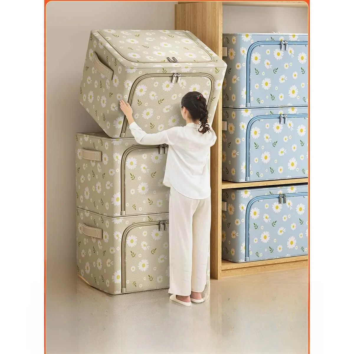 

Тканевый органайзер для хранения одежды из ткани Оксфорд, для домашнего использования, складная корзина-сумка для гардероба с двойным открыванием дверей