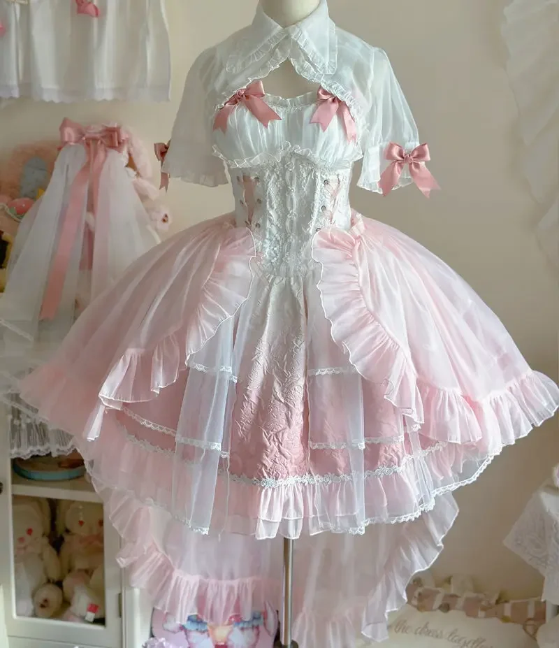 

Coalfell【Romantic Love】~Original Design Lolita Light Flower Wedding Dress Super Fairy Elegant Jsk Sling Dress Prom Party Dress