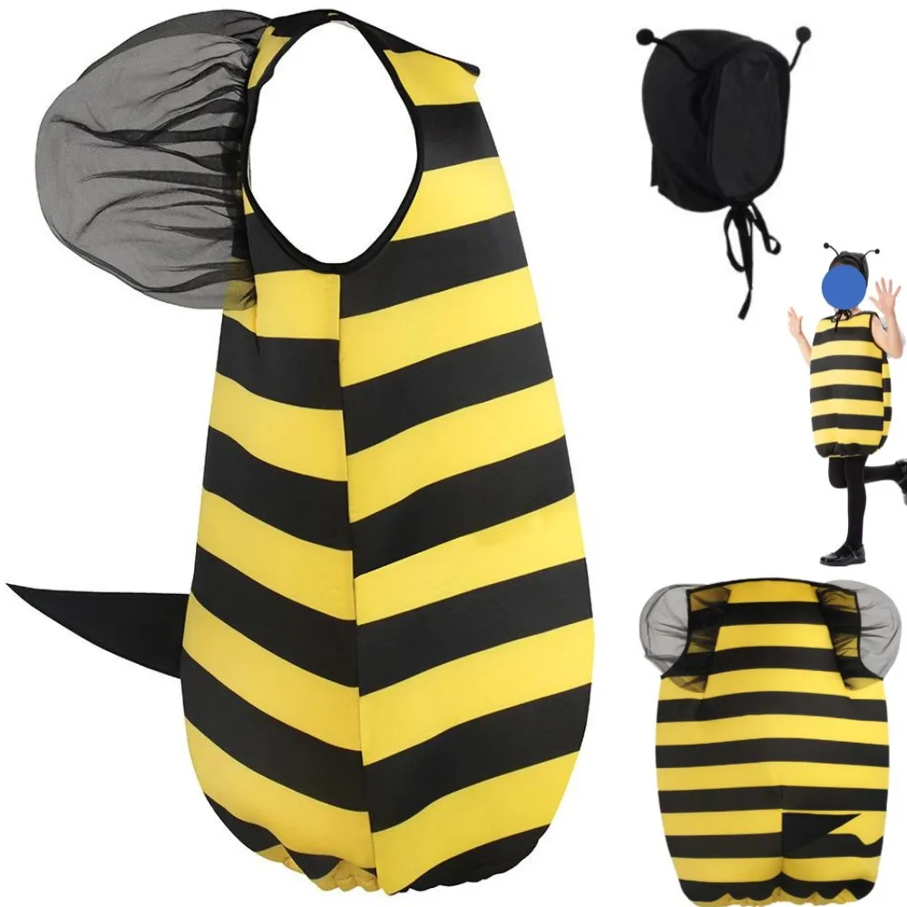 Conjunto de disfraz de Halloween para hombre y mujer, mono de abeja de insectos de Navidad, vestido con alas, traje de Festival de Carnaval Kawaii para adultos