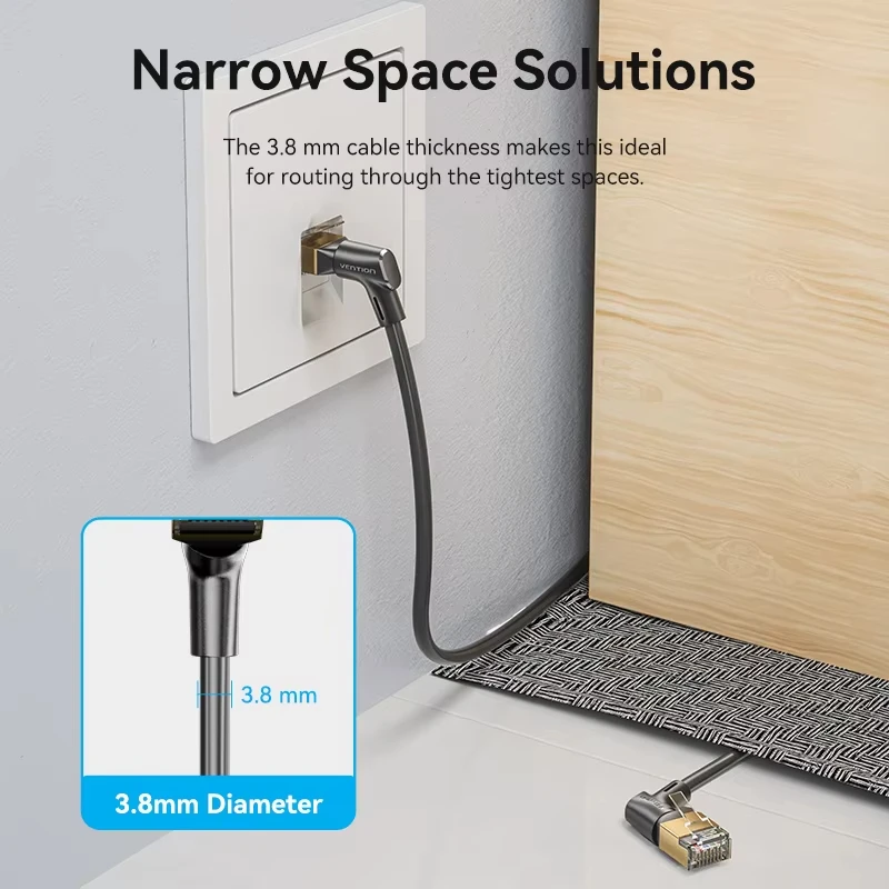 Венеция Новый! 360 °   Поворотный Ethernet-кабель CAT8, 40 Гбит/с, 2000 МГц, сетевой шнур с двойным экраном для ноутбуков, PS 4, маршрутизатор, кабель RJ45