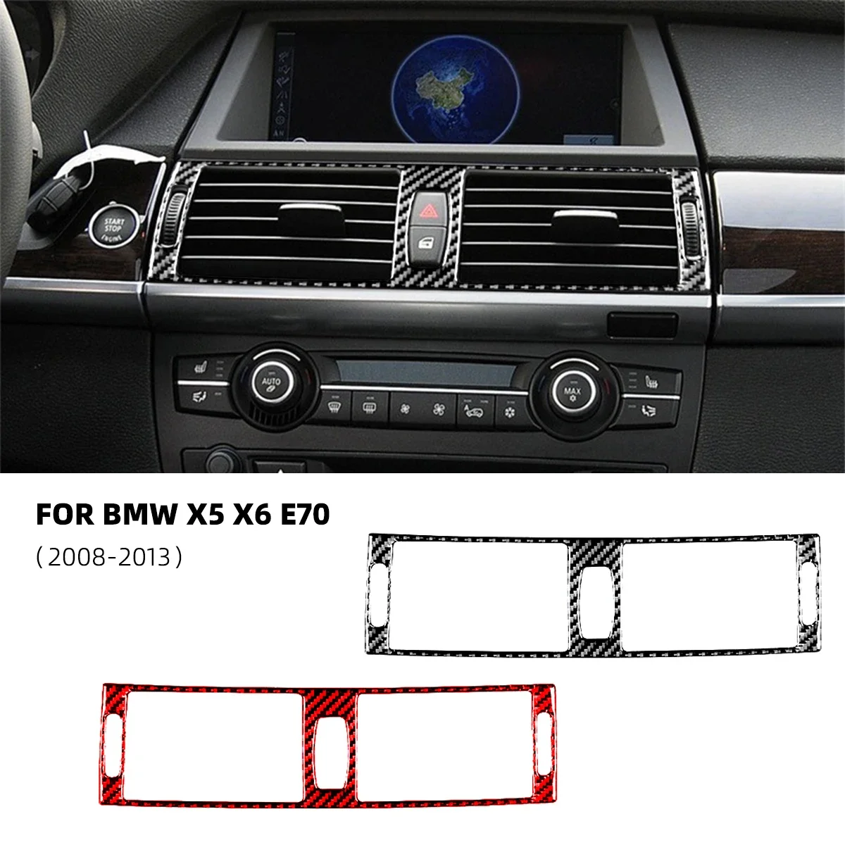 

For BMW X5 E70 X6 E71 2008-2013 Carbon Fiber Car Air Conditioning Outlet Frame Decorative Car Accesorios Voiture Car Stickers