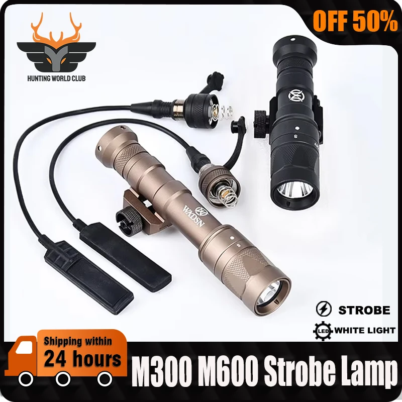 WADSN M600 M300 M600W M300W  Tactical Strobe Flashlight Scout Light LED Hunting Rifle Weapon Accessories Fit 20mm Picatinny Rail