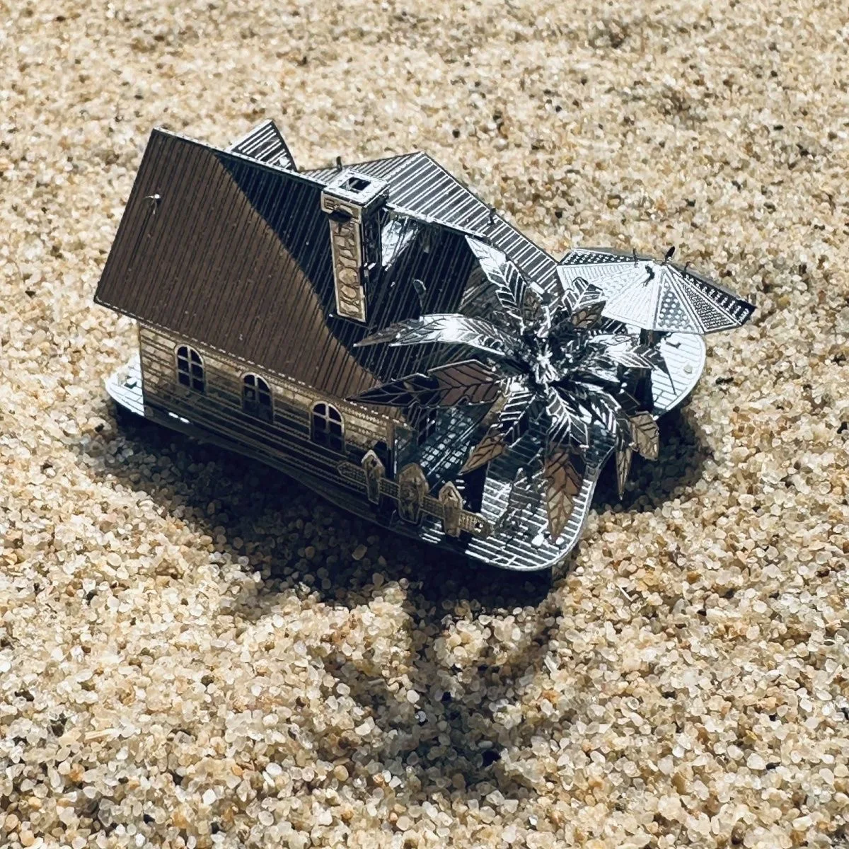 子供用3Dメタルパズルモデルキット,ビーチ用,レーザーカット,ジグソーパズルおもちゃ,DIY