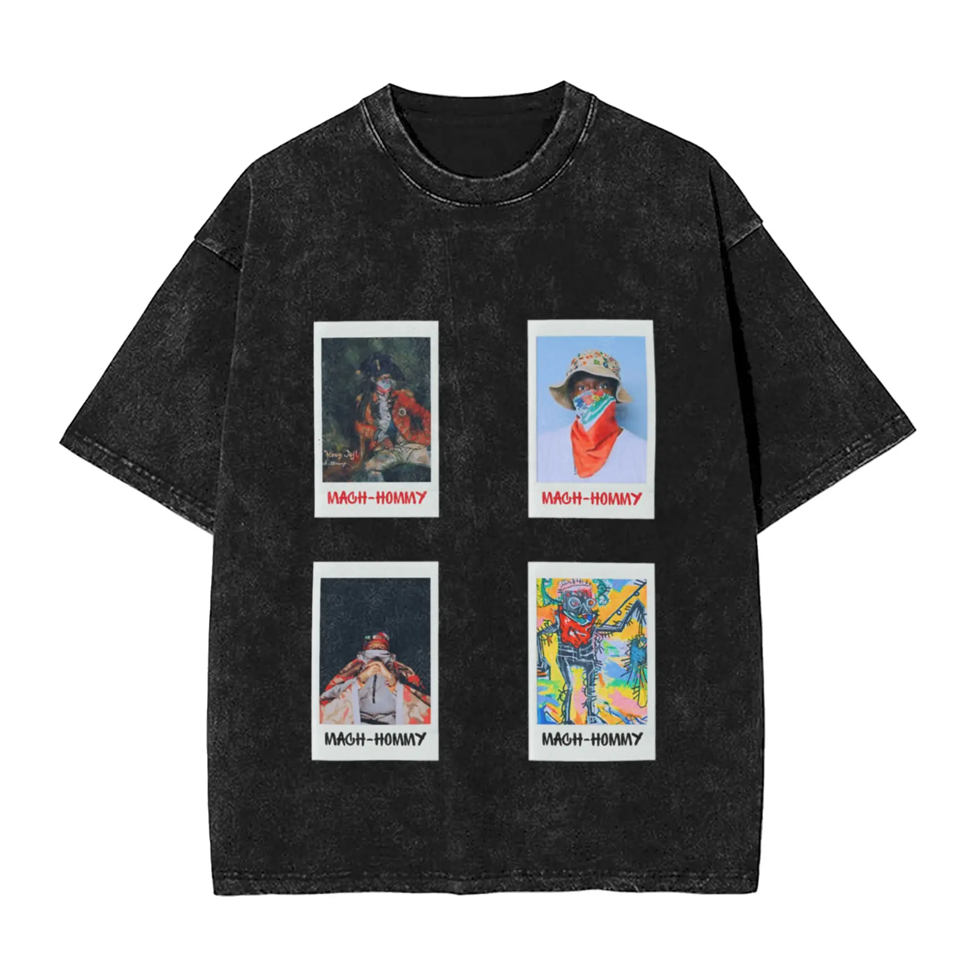 Mach Hommy Sticker Set   T Shirt Classic Cool A Washed T Shirt Men's Women's Oversized Cotton Tees Tops