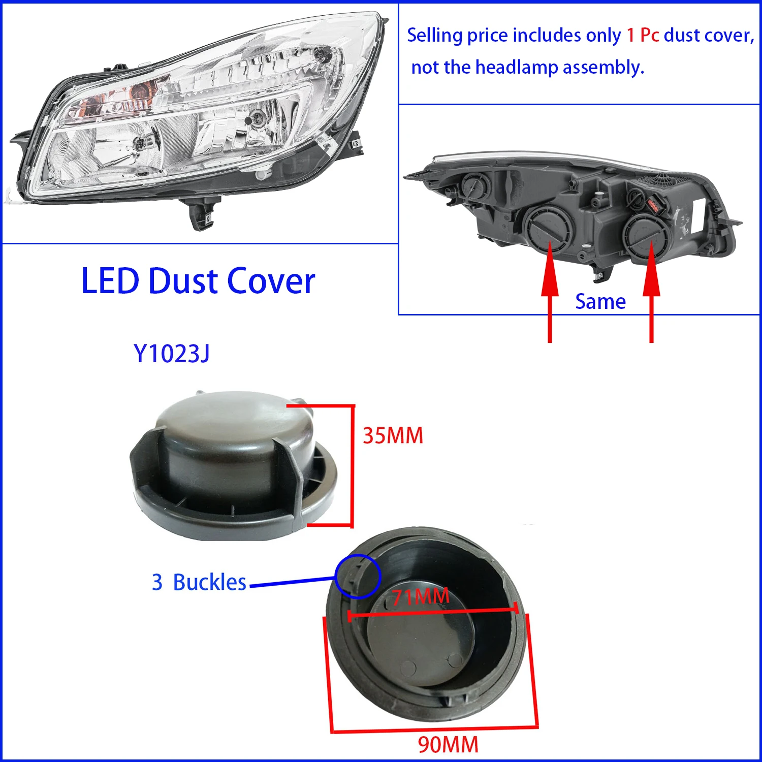 1 pz faro parapolvere per Opel Vauxhall Insignia A B lampadina A LED spina estesa faro aumentare Cap 14735400 18555900 17622900