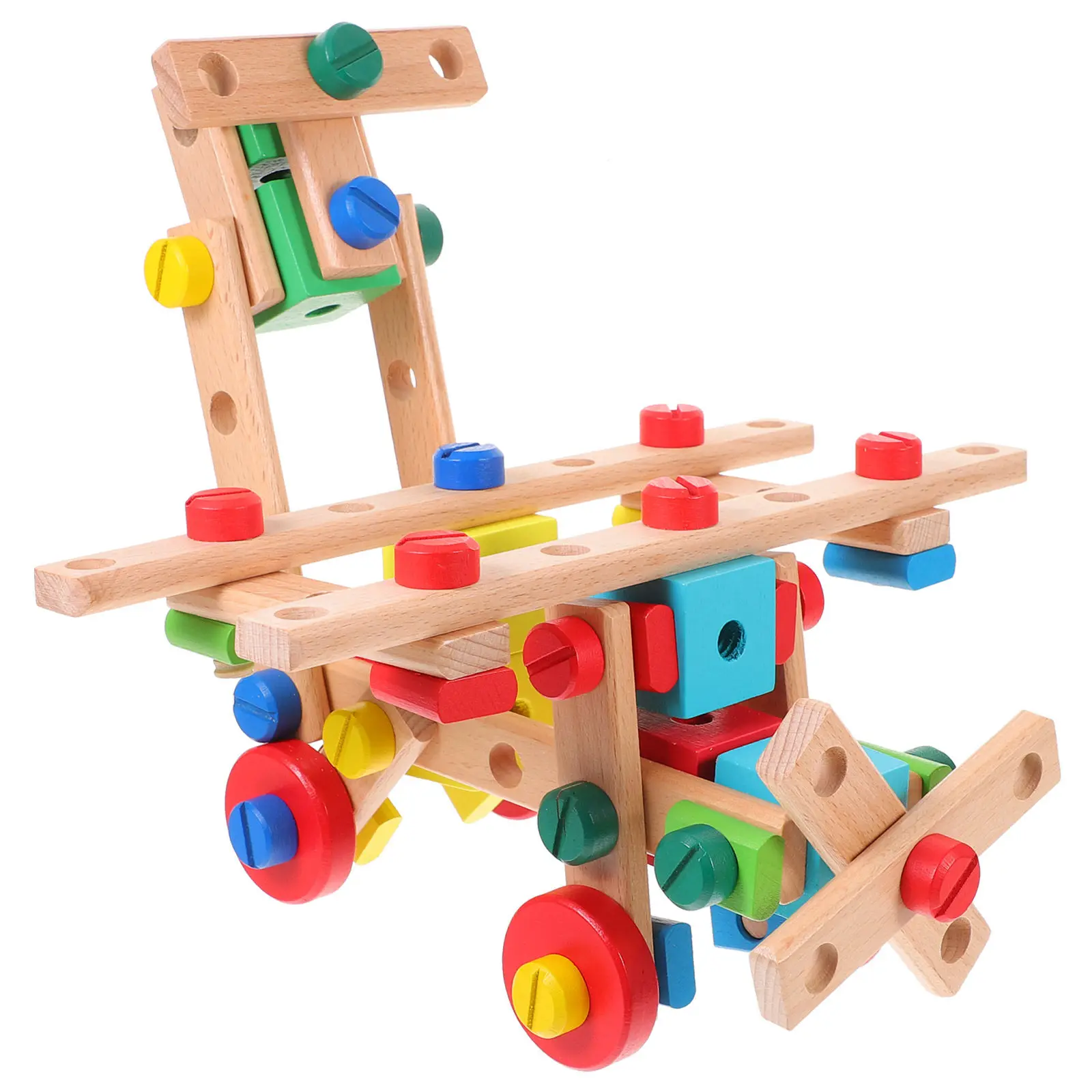 

1Set Wooden Nut Assembly Educational Tool Early Learning Preschool Children Fine Motor Skill Development Hand Eye Coordination