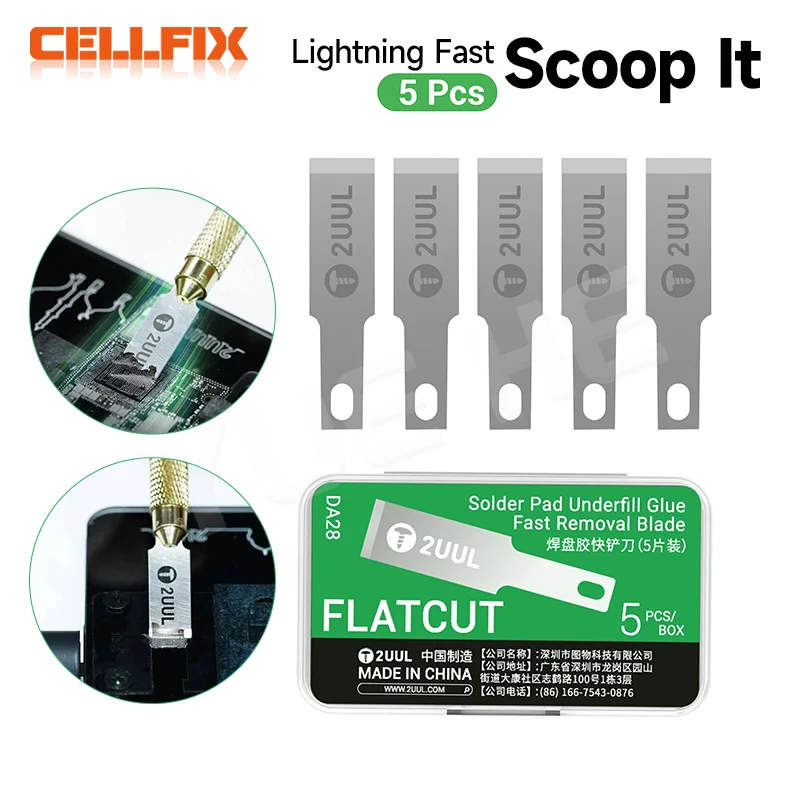 

2UUL DA28 Shovel Blade Repair and Disassembly Efficient glue removal Blades PCB Motherboard Chip CPU Glue Remover Knife Tools