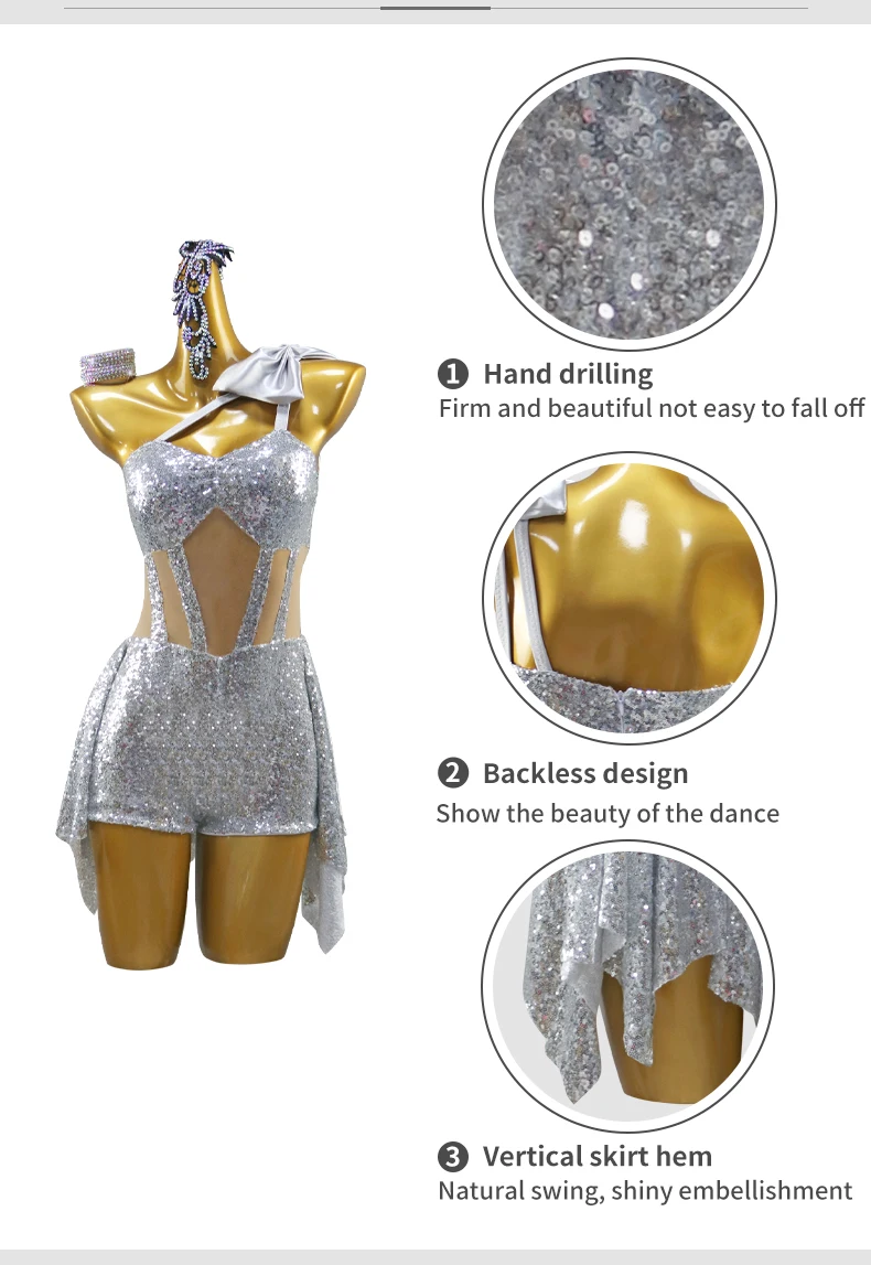 Kostüm für Mädchen 2026 Lateinamerikanisches Tanzkleid Damen-Wettbewerbskleidung Koreanische Partykleidung Eleganter Sport- und Ballsaalanzug – Detail 6