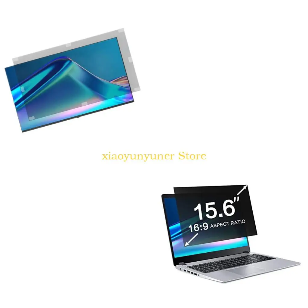 P9JB Removable Laptop Privacy Protector Film with Retaining Clip Attachments