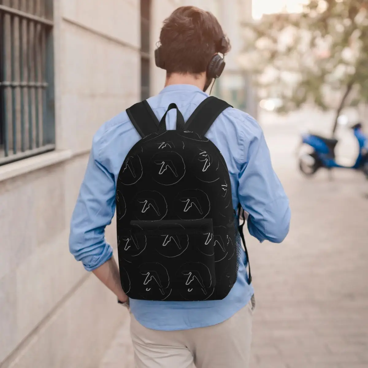 Aphex Twin Creative Y2K Logo Student Backpack School Bag Hiking Travel Daypack for Men Women Bookbag Shoulder Bags