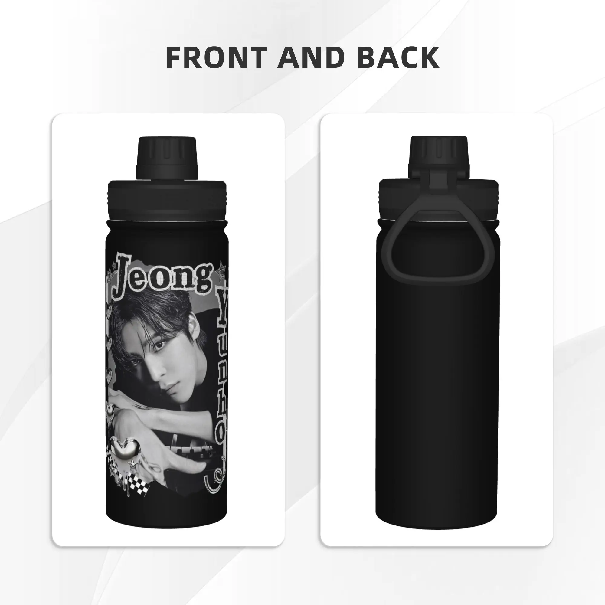 Kpop Boy Group A-Ateez Jeong Yunho 18OZ Sports Insulated Kettle  Thermal Cup Vacuum Flask Double Wall Mugs Water Bottle