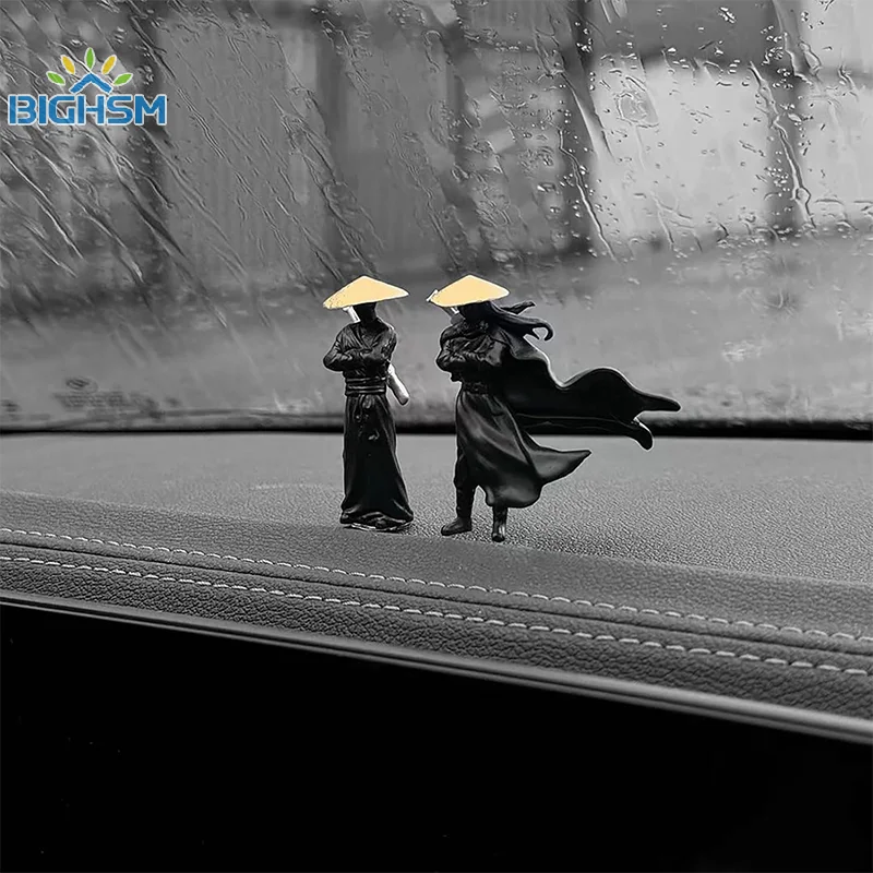 Cool Chinese Kung Fu spadaccino miniature Car Interior Doll Knight Computer Screen ornamenti Desktop Mini Landscape Figurine