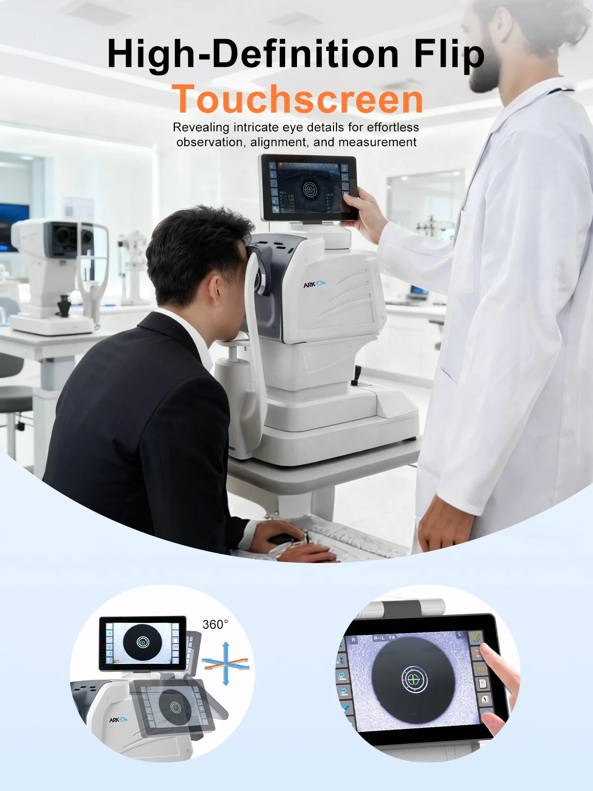 Optiek 3D Tracking Automatische Autorefractometer 9 "Touchscreen Auto Refractometer Zonder Keratometer Oog Optische Auto Refractor