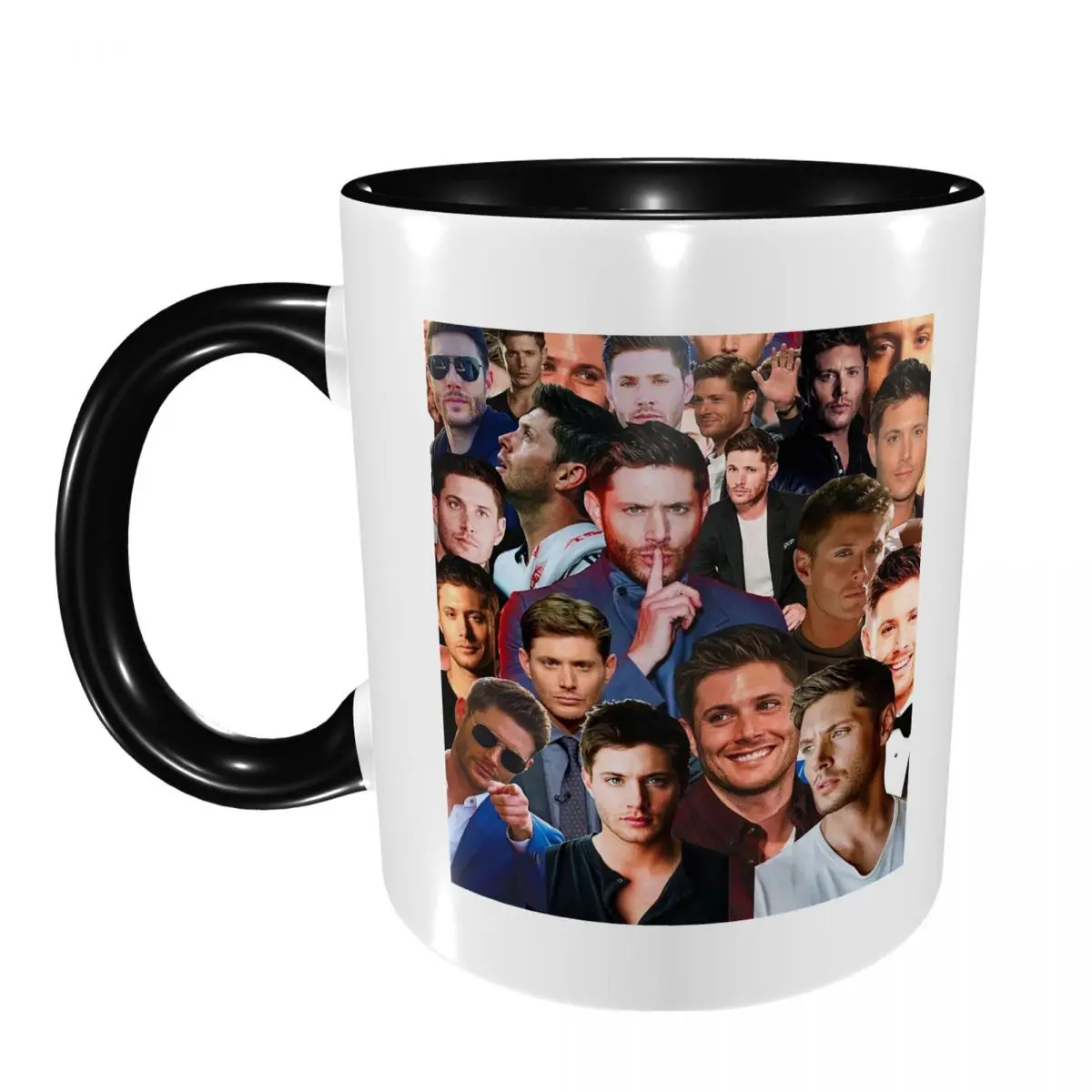 Jensen Ackles Photo Collage Mug Funny Ceramic Coffee Cups Tea Mugs Milk Cup Drinkware Gifts for Friends