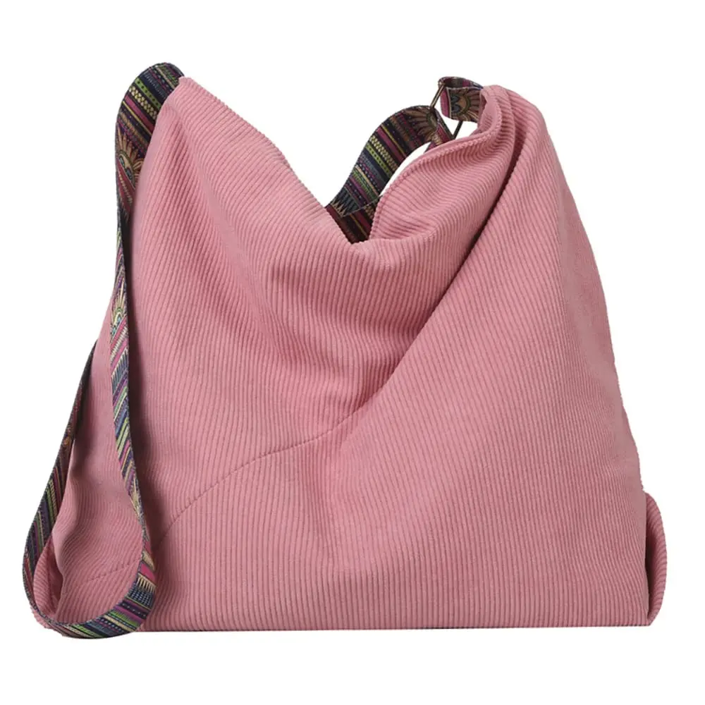 1 bolso cruzado de pana, bolso grande de hombro informal, bolso cruzado de compras de gran capacidad para mujer, bolso de hombro de pana
