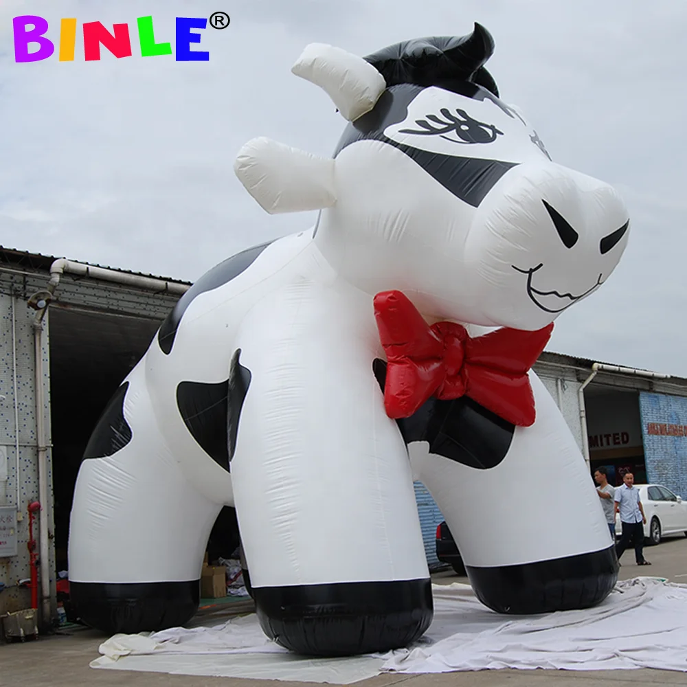 Imagem -06 - Anunciando o Modelo Inflável Gigante da Figura dos Desenhos Animados da Vaca do Leite de 2m para a Promoção da Fazenda