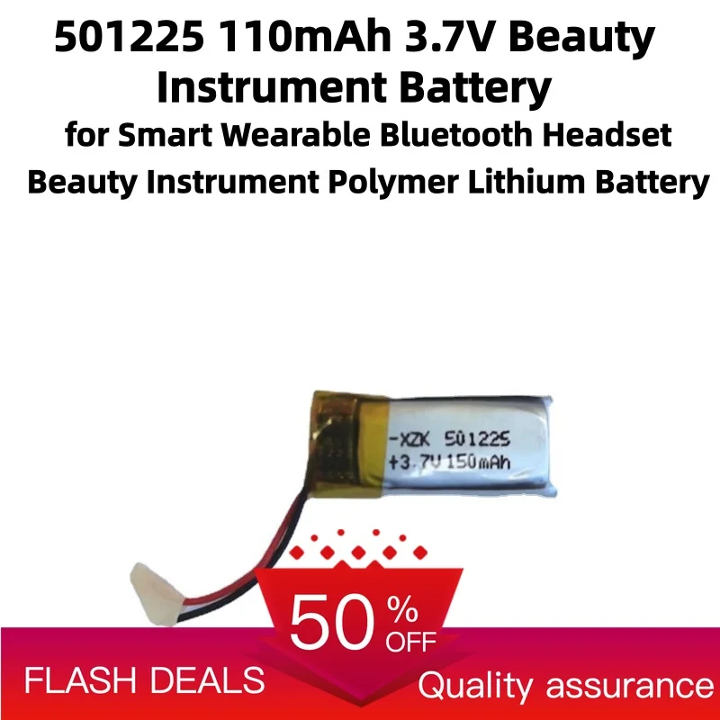 501225 110mAh 3.7V Beauty Instrument Battery for Smart Wearable Bluetooth Headset Beauty Instrument Polymer Lithium Battery
