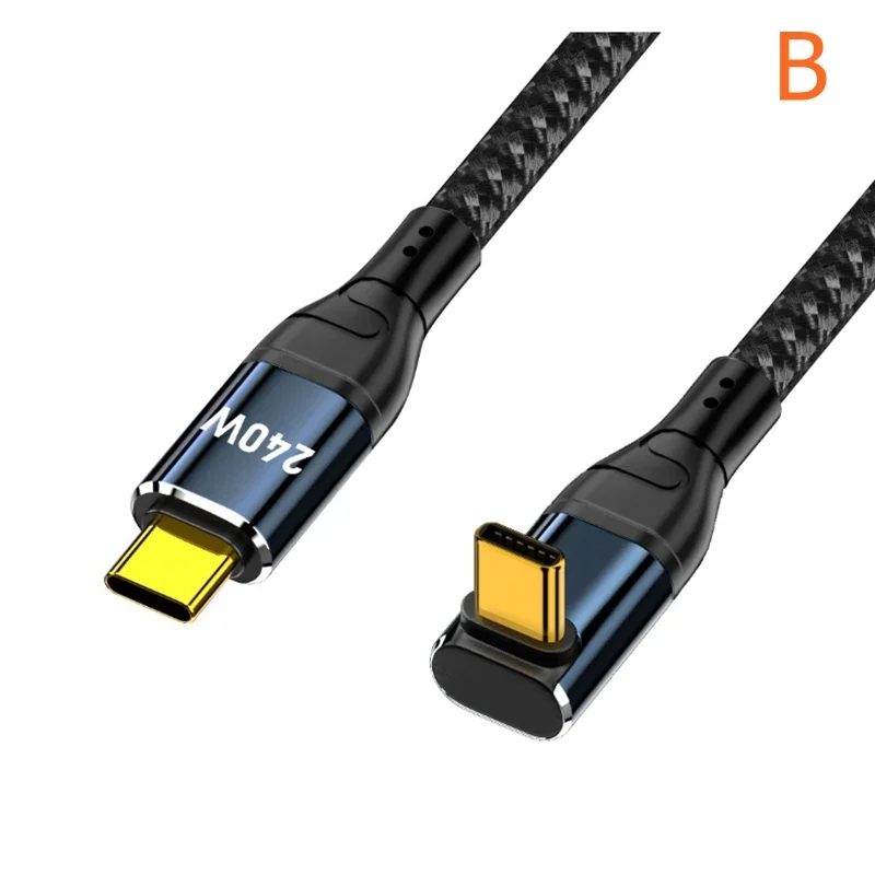 Right angle USB C 240W 48V 5A PD240W 480Mbps Type C to PD3.1 Cable laptop Charging Quick Charge QC 4.0 Fast Charging USB C Cable