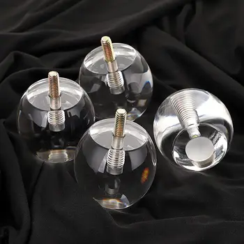 4pcs אקריליק ריהוט ספת החלפת רגלי רגליים קבינט רגל ריהוט חומרה קריסטל קבינט רגליים עגול עוגת רגליים