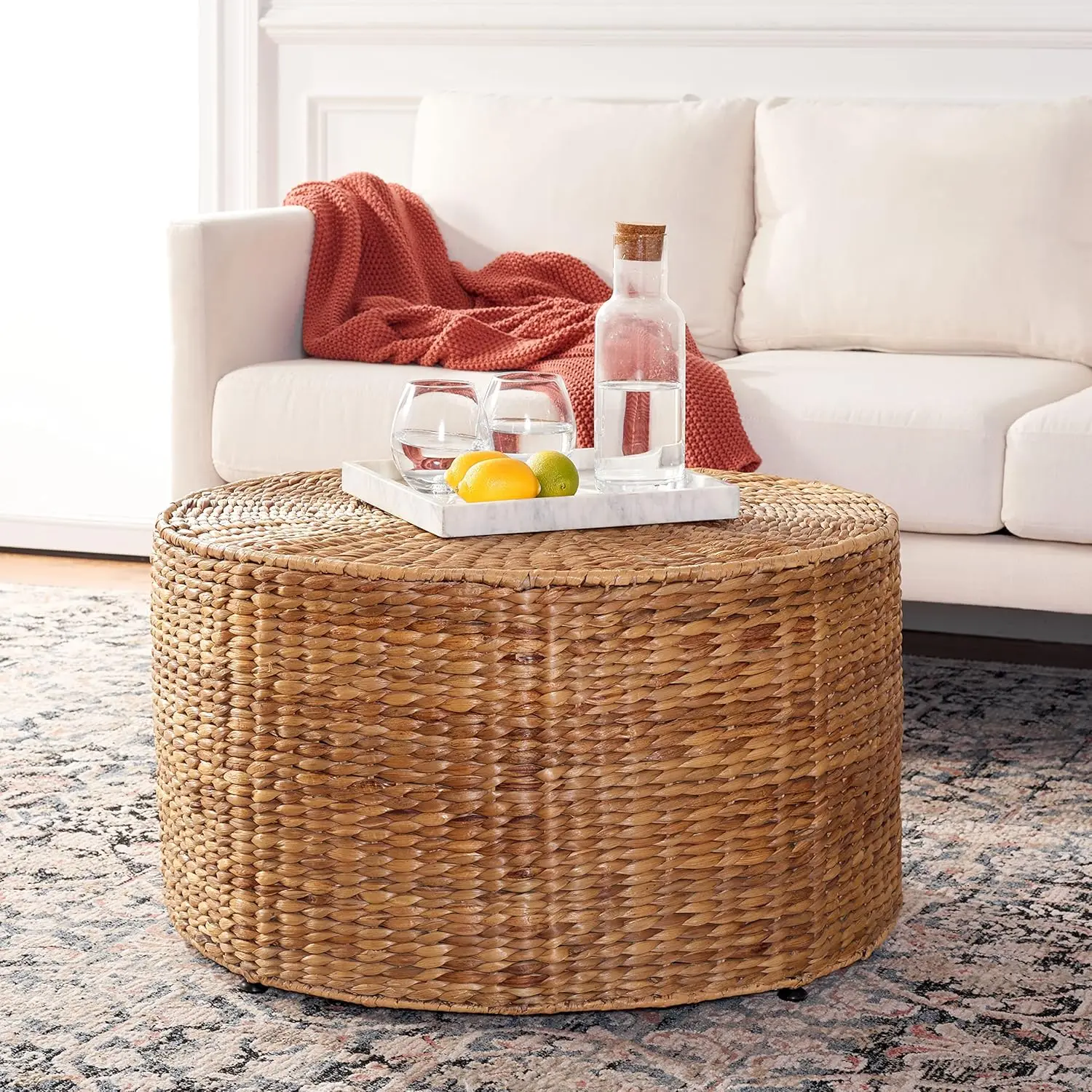 Home Collection Jesse Wicker Coffee Table, Natural
