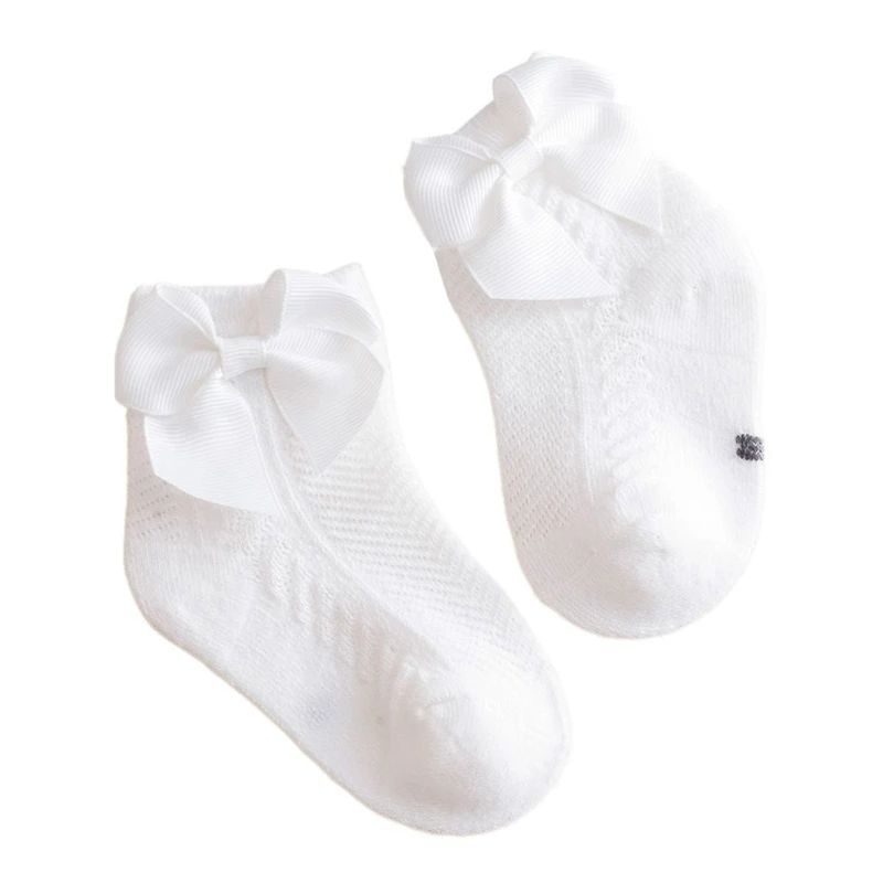 Liangchengmei-Baby Girl Ankle Socks Soft Thin Cotton Baby Bow Summer Socks Suitable for 1-3 Years Old Baby