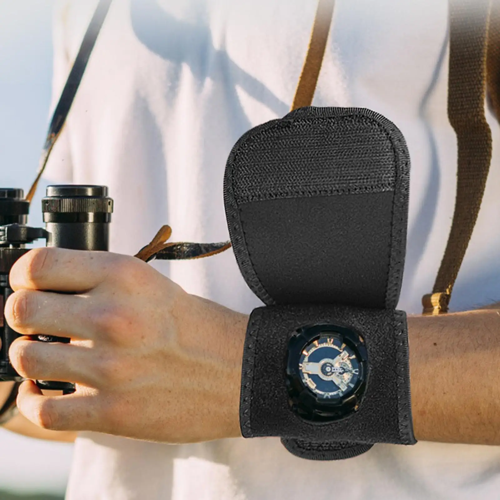 

Universal Thin Watch Protective Strap Cover & Screen Guard, Breathable Elastic Band For Women Men, Sports Workplace Travel