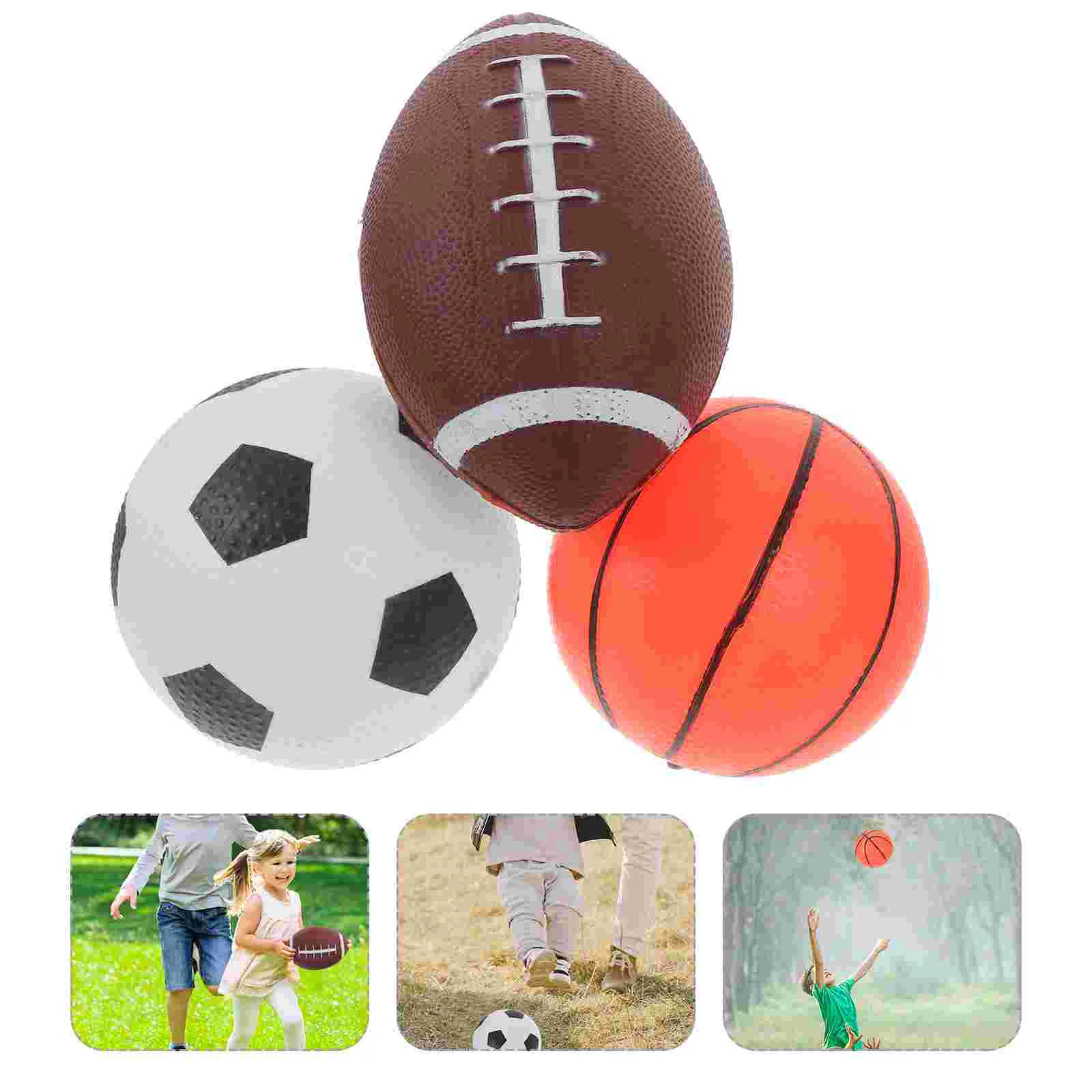 

3 Pcs Basketball Suit Toddler Mini Toys for Kids Vinyl Playground Balls Ages 8-12