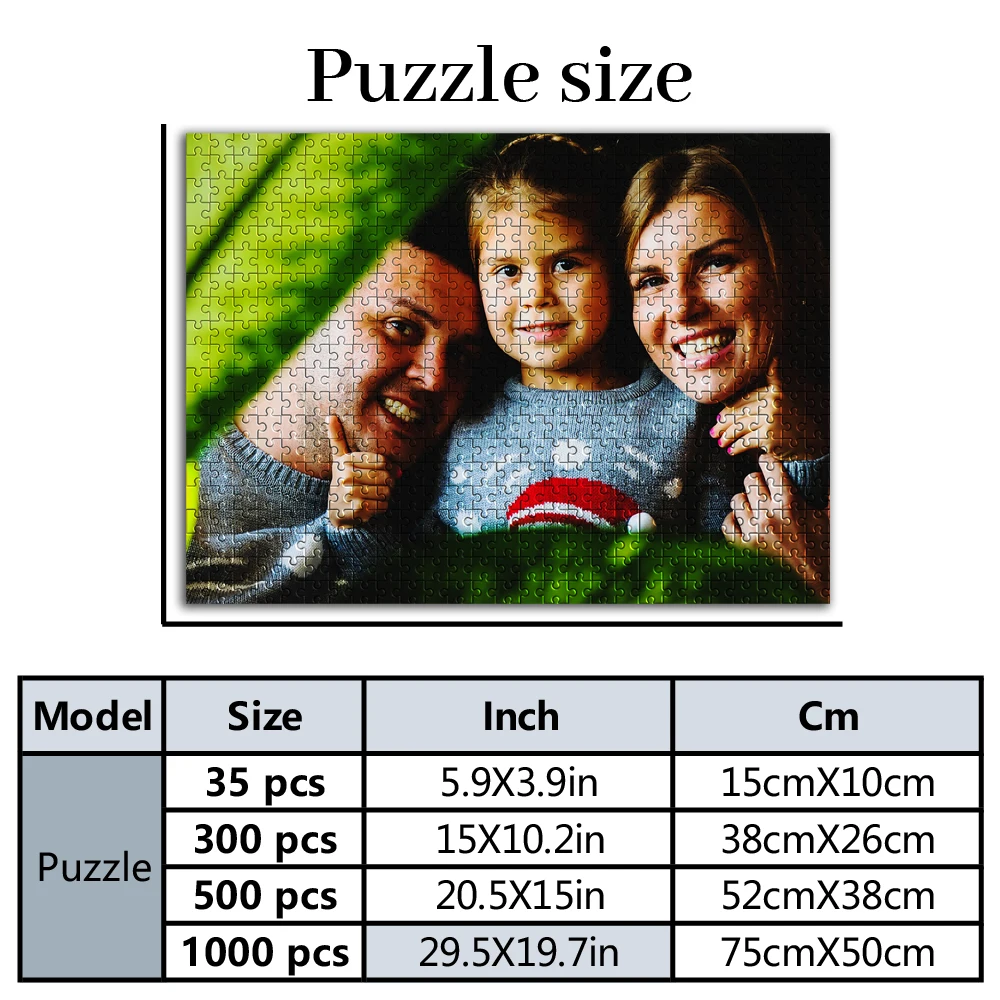 35/300/500/1000pcs Personalized Custom Photo Puzzle family photo Parent-Child Interactive Diy Assemble Game Toy view 2