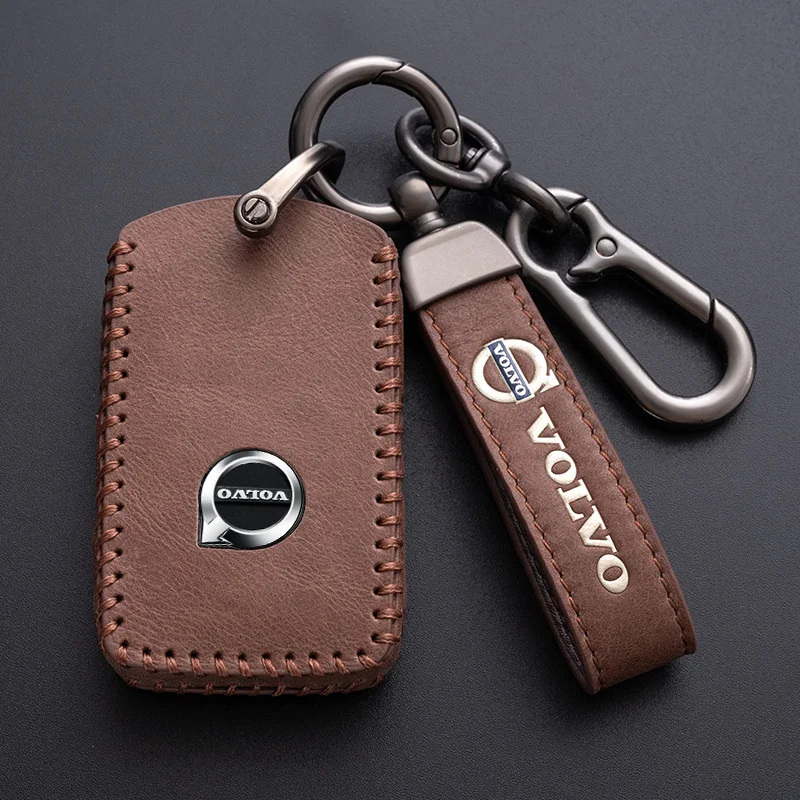 Zinc Alloy Leather Car Remote Key Case Protector Cover Shell For Volvo XC60 XC40 XC90 S90 V60 S60 V90 C40 Polestar 1 Polestar 2