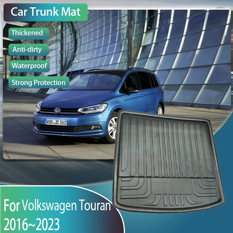 Fit For Volkswagen VW Touran MK3 2016~2023 Car Rear Trunk Mats EVA Boot Trunk Storage Pad Mud Tray Cargo Carpet Auto Accessories