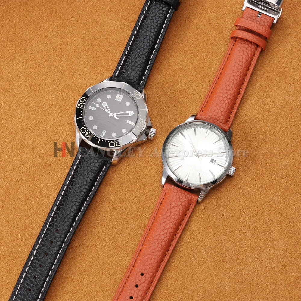 12/14/16/18/19/20/22/24mm Kalbsleder-Uhrenarmband mit Litchi-Prägung, Echtleder-Armband mit Schmetterlingsverschluss, Uhrenzubehör – Detail 15