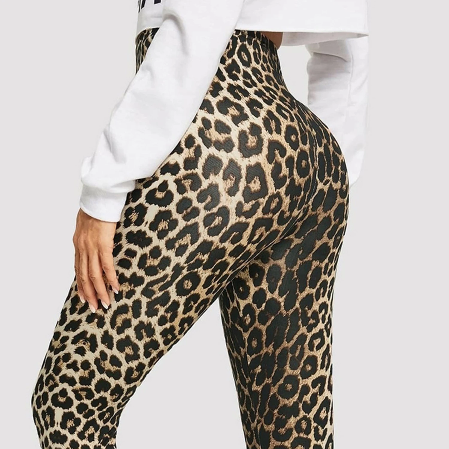 Women's Leopard Print Yoga Pants High Waist Fitness Leggings Elasticity Push Up Gym Jogging Breathable Sportswear Female Clothes