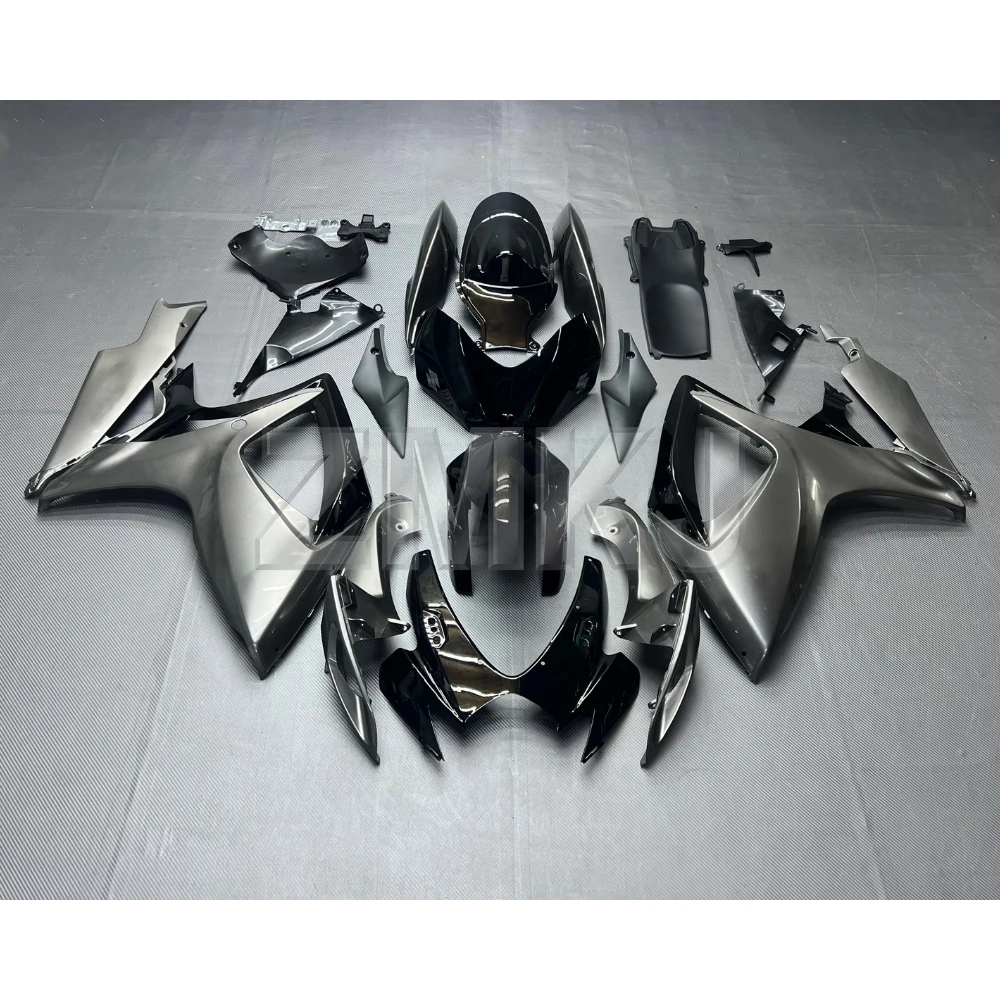New Model Custom Motorcycle Fairings For GSXR600 750 2006 2007 K6 K7 ABS Injection Fairing Kit Black Glass Metallic Silver Gray
