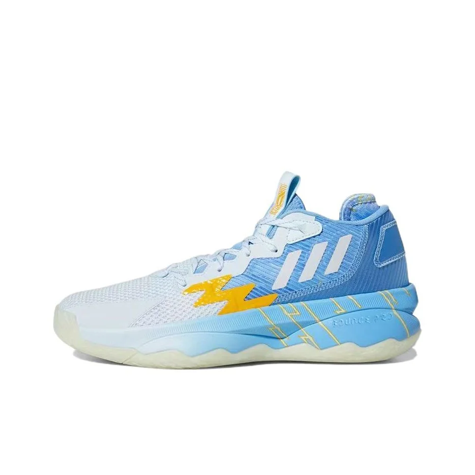 Adidas D Lillard 8 Basketball Shoes Unisex Mid Top Blue/Orange/White HQ4504