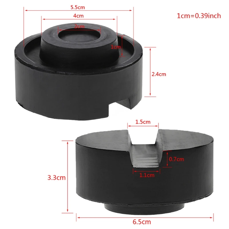 Black Rubber Slotted Floor Pad Frame Rail Adapter For Pinch Weld Side