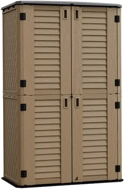 

Homspark Storage Shed Weather Resistance, Multi-Purpose Outdoor Storage Cabinet For Backyards And Patios, Horizontal Storage