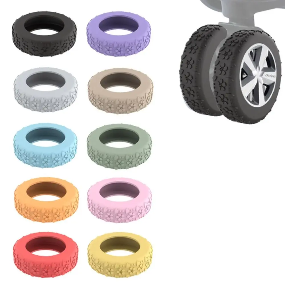 8Pcs Silicone Luggage Wheels Protector Cover Reduce Noise Shock Absorption Luggage Caster Shoes Anti-slip Reduce Wheel Wear