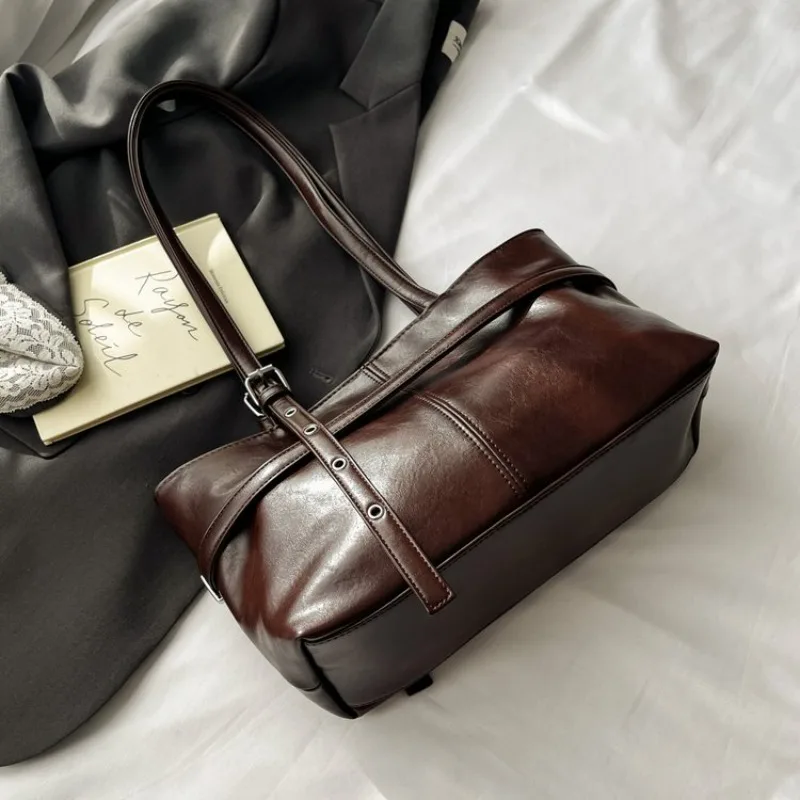 Classic Commuter Leather Shoulder Bag Women Handbag Designer Crossbody Tote Purse Elegant Diaper Bag