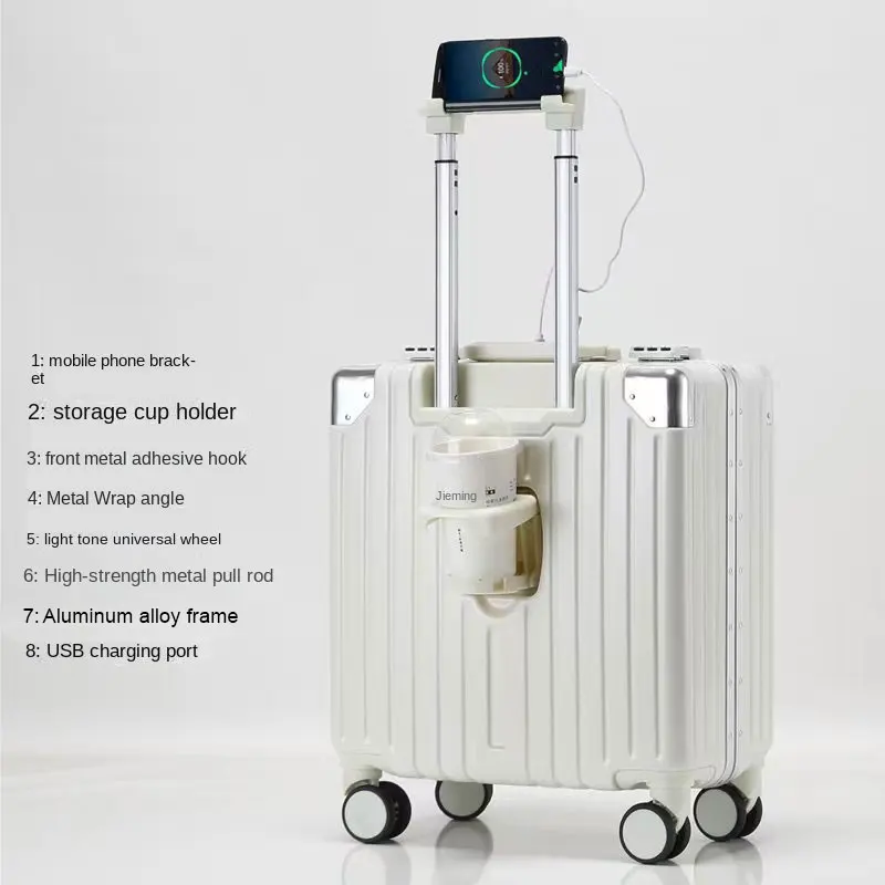 Small Suitcase Women 18 Inch Lightweight Mini Boarding Trolley Suitcase Fashion Travel Luggage Bags