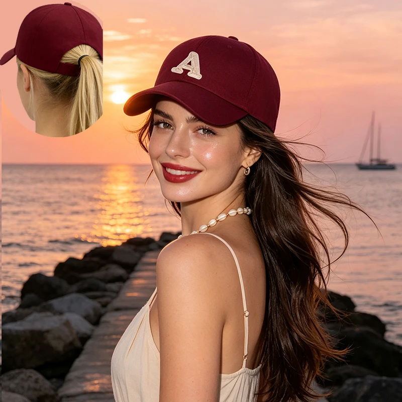 1 PC Letter A-Z Women's Couple Woman's Stylish Baseball Cap New Design Casual Street Versatile Sun Protection Visor Hat