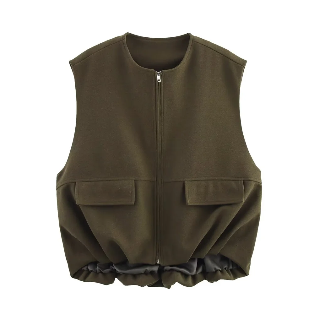 

Women's new fashionable and versatile blend loose sleeveless vest vest vest vest jacket