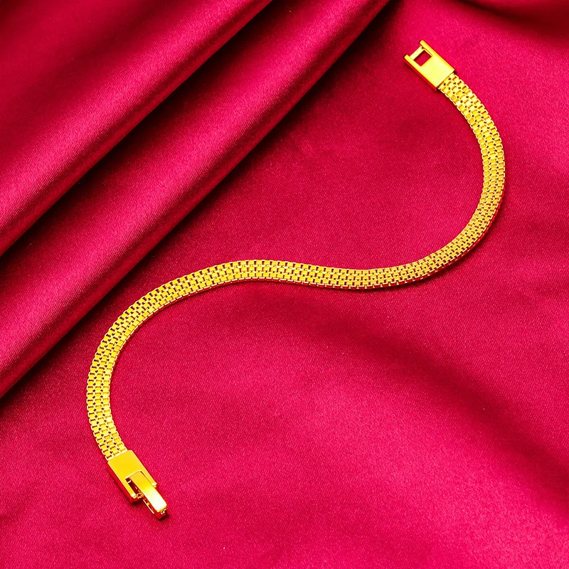 

Girls' fashion flat bracelet, women's jewelry, watch buckle, thin bracelet, multi-row bracelet, 24k