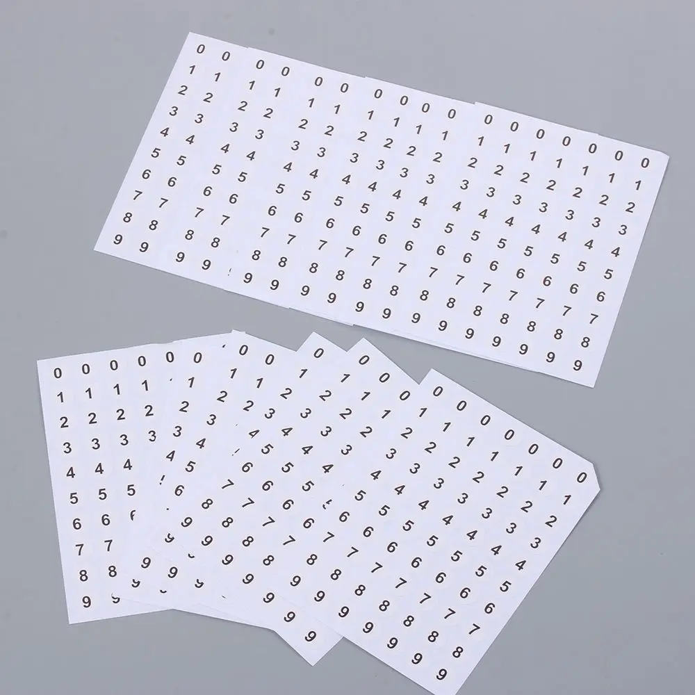12 Sheets Numbers 0-9 Self Adhesive Scrapbooking Diamond Classification Storage Distinguish Sticker Round Circle Labels