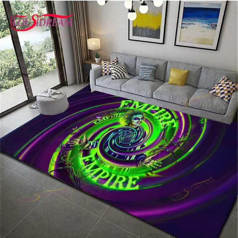 

Horrible Goth Movie 2024 Beetlejuice Beetlejuice Area Rugs Large Carpets for Living Room Bedroom Playing Doormat Decor Floor Mat